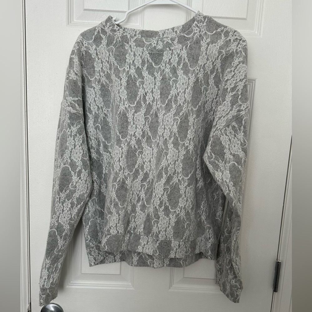 Bobeau Lace Deatiles Sweater